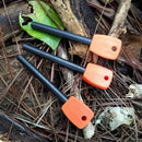 3 Pack Of Ferro Rods With Handles In Orange or Black, Striker sold separately
